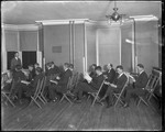 Young Men Reading In College Classroom, New Jersey by George French