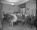 All Male Group Of Collee Students In Class Listening To A Speaker, New Jersey by George French