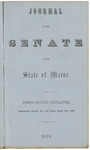 Senate Journal 1858 by Maine State Legislature (27th: 1858)