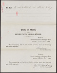 AN ACT to establish a State Flag, Engrossed Bill notice by Maine State Legislature (70th: 1901)