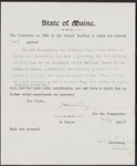 AN ACT designating the official flag of the State of Maine, and describing the same; providing for the carrying of such flag by the regiments of the National Guard of the State of Maine; authorizing the Adjutant General of the State to provide, and have deposited in the office of the Adjutant General, a model of said flag, and making an appropriation therefore, 2nd Reading
