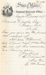 S. D. Leavitt, Adjunct General, writing to David Dudley requesting the address of Hiram Church