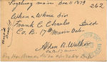 Alden B. Walker requesting when and where Frank C. Charles died by Alden B. Walker