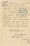 Harry Wescott requesting information regarding David W. Wescott including day of death and place of burial