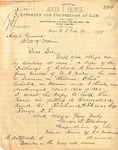 George H. Ellsbury requesting a copy of the discharge of Richard A. Underwood from service of the U. S. Navy by George H. Ellsbury