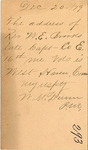 W. M. Dunn requesting the address of Rev, W. E. Brooks by W M. Dunn