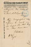 B. Morton telegraphing to request a meeting at the Depot