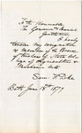 S. F. Dike's Resignation as trustee of Agriculture College by S F. Dike