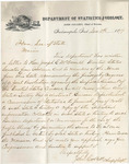 Letter from John Collett to the Secretary of State regarding letter sent to Senator Joseph E. McDonald