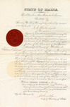 Jos. S. Wheelwright appointment to Justice of the Peace and of the Quorum in Penobscot County with Resignation letter written on back by Jos E. Wheelwright