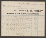 Account with F.W. Ridley for Elizabeth Griffin by Frank W. Ridley