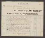 Account with F.W. Ridley for Rhoda Darling by Frank W. Ridley