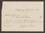 Account with George C. Pease for services rendered in behalf of paupers on Malaga Island by George C. Pease