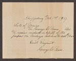 Account with George C. Pease for services rendered in behalf of paupers on Malaga Island by George C. Pease