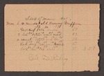 Account with F.W. Ridley for Henry Griffin