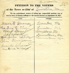 Suffrage Petition Limestone Maine, 1917