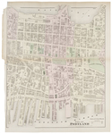 Fold out map of the City of Portland showing parts of Wards 2 3 and 4