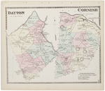 Map of Dayton and Cornish with an advertising directory for Cornish