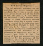 January 23, 1919 : Bird Lovers Organize