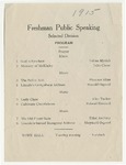 Freshman Public Speaking Program, 1915 by Blue Hill Academy and George Stevens Academy