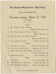 Freshman Sophomore Public Speaking Program, 1921 by Blue Hill Academy and George Stevens Academy