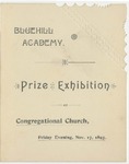 Blue Hill Academy Prize Exhibition Program, 1893