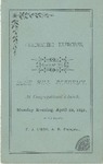 Blue Hill Academy Graduation Program, 1891 by Blue Hill Academy