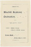 Blue Hill Academy Graduation Program, 1897 by Blue Hill Academy