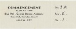 Blue Hill Academy Commencement Ticket, 1940