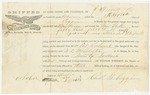 Brooksville Shipping Receipt: Astoria, October 1860 by Charles B. Coggins