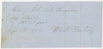 Shipping Receipt Schooner J. B. Hogman August 1863