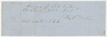 Cargo Note: Schooner Victory October 24, 1863