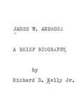 James W. Ambrose, A Brief Biography