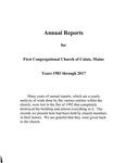 Annual Reports for First Congregational Church of Calais, Maine Years 1983 through 2017