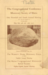 Program for the One Hundred and Tenth Annual Meeting of the Congregational Conference and Missionary Society of Maine