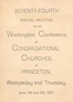 Seventy-Fourth Annual Meeting of the Washington Conference of Congregational Churches