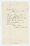 1862-08-26 Captain Ellis Spear requests transportation to Wiscasset for Thomas Hilton and John W. Barter by Ellis Spear