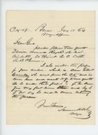1864-01-18 Samuel Dale requests Daniel Howard Royal be placed in town quota and inquires about Gilbert Connelly by Samuel Dale