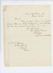 1865-03-02 Lieutenant William Griffin asks if Andrew O'Neil and George M. Wyman have been mustered out by William Griffin