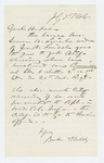 1866-07-07 Law firm of Baker & Weeks writes on behalf of widow of J.W. Lincoln