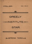 Greely Institute Star April 1896 Vol. 1 No. 4
