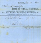 York & Ingraham Bill for Supplies for Town Poor, January 19, 1856 by Cumberland (Me.)