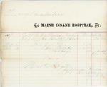 Maine Insane Hospital Bill for James Mitchell, December 1867