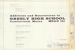 Plan of Greely High School Renovations and Additions, Vol. 1, Main Street, Cumberland, Maine, 1990