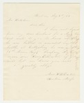1863-08-03  Letter to Adjutant General Hodsdon from Mrs. Henry E. Dexter asking about missing husband