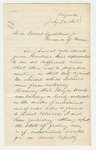 1862-07-26  Captain Charles Hutchins writes Governor Washburn regarding Lieutenant Atwood's case
