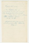 1862-10-09  Alfred McMear of Company K requests his descriptive list be sent to him at Fairfax Seminary Hospital