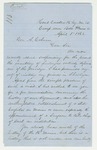 1863-04-01  Chaplain George Bullen writes Governor Coburn regarding conflicts among officers