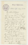 1863-07-28 S. Rice, Auditor of the City of Lawrence, inquires about aid for Mrs. Frances Bryant by S. Rice