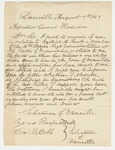 1863-08-08 Charles H. Cobb and selectmen of Danville inquires about Ezekiel M. Banks, killed at Fredericksburg by Charles H. Cobb